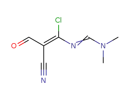 Molecular Structure of 52709-56-5 (Methanimidamide,
N'-(1-chloro-2-cyano-3-oxo-1-propenyl)-N,N-dimethyl-)
