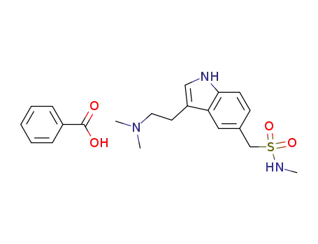 3-(2-dimethylaminoethyl)-N-methyl-1H-indole-5-methane sulphonamide benzoate
