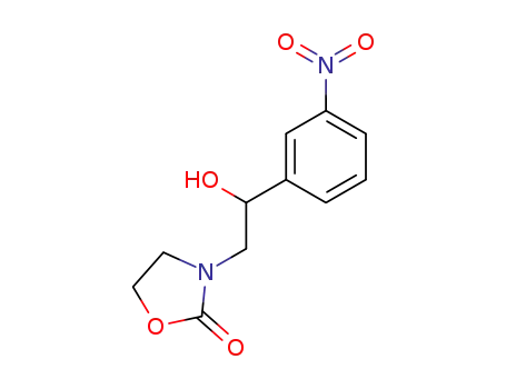 Molecular Structure of 82191-12-6 (3-[2-Hydroxy-2-(3-nitro-phenyl)-ethyl]-oxazolidin-2-one)