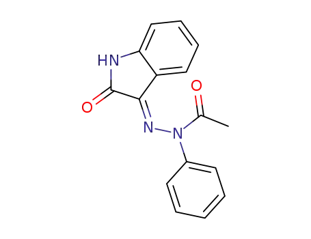 Molecular Structure of 378767-67-0 (acetic acid-[(2-oxo-indolin-3-ylidene)-phenyl-hydrazide])