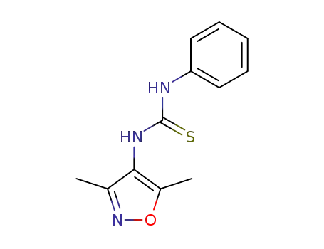 Molecular Structure of 88637-01-8 (N-(3,5-dimethylisoxazol-4-yl)-N'-phenylthiourea)