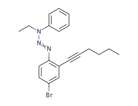 Molecular Structure of 1416562-59-8 (1-[4-bromo-2-(hex-1-yn-1-yl)phenyl]-3-ethyl-3-phenyltriaz-1-ene)