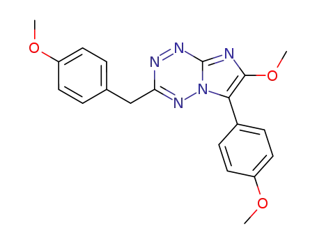 Molecular Structure of 82481-34-3 (7-methoxy-3-(4-methoxybenzyl)-6-(4-methoxyphenyl)imidazo[1,2-b][1,2,4,5]tetrazine)