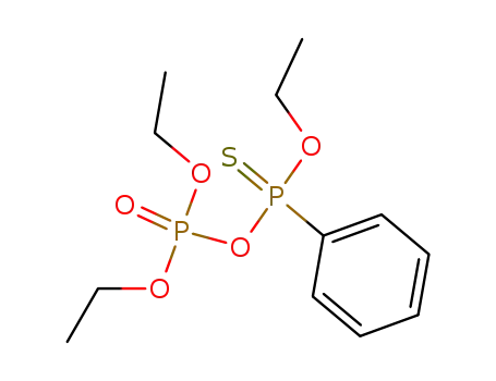 Molecular Structure of 221616-24-6 (O,O-diethyl phosphoric O-ethyl phenylphosphonothioic anhydride)