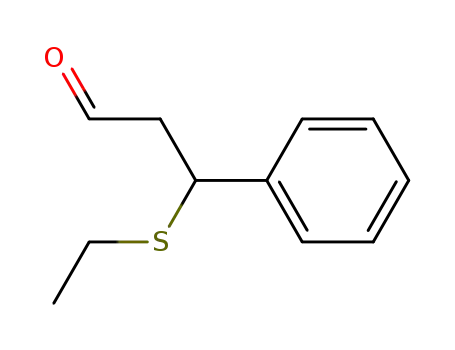 Molecular Structure of 68195-05-1 (Benzenepropanal, b-(ethylthio)-)
