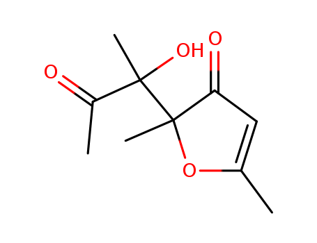 3(2H)-Furanone,2-(1-hydroxy-1-methyl-2-oxopropyl)-2,5-dimethyl-