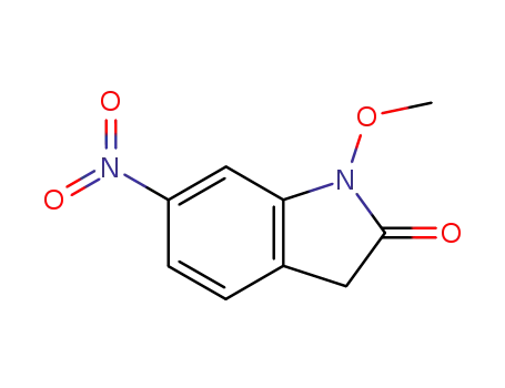 Molecular Structure of 121989-36-4 (1-Methoxy-6-nitro-1,3-dihydro-indol-2-one)