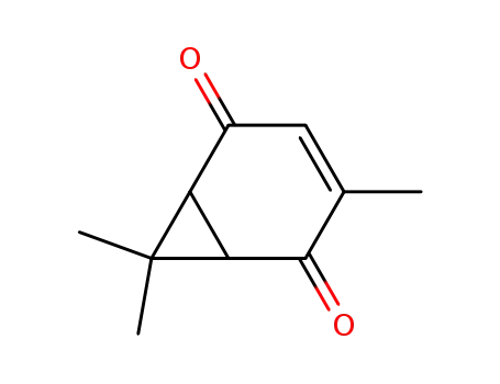Molecular Structure of 6617-34-1 (3,7,7-trimethylbicyclo[4.1.0]hept-3-ene-2,5-dione)