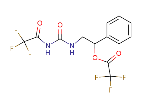 Molecular Structure of 84353-55-9 (1-(2,2,2-trifluoroacetyl)-3-<2-(2,2,2-trifluoroacetyloxy)-2-phenylethyl>urea)