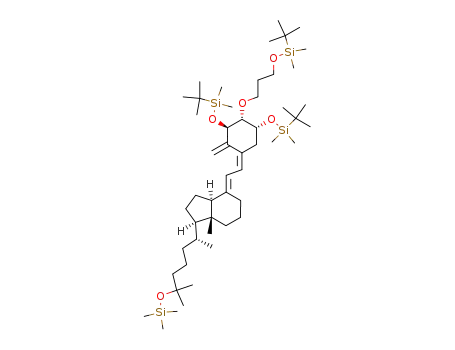 Molecular Structure of 342645-84-5 ((1β,2α,3α,5Z,7E)-1,3-bis[(1,1-dimethylethyl)dimethylsilyloxy]-2-[3-[(1,1-dimethylethyl)dimethylsilyloxy]propoxy]-25-trimethylsilyloxy-9,10-secocholesta-5,7,10(19)-triene)