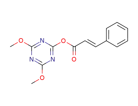 Molecular Structure of 345910-94-3 ((E)-3-Phenyl-acrylic acid 4,6-dimethoxy-[1,3,5]triazin-2-yl ester)