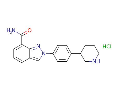 3-{4-[7-(aminocarbonyl)-2H-indazol-2-yl]phenyl}piperidinium chloride