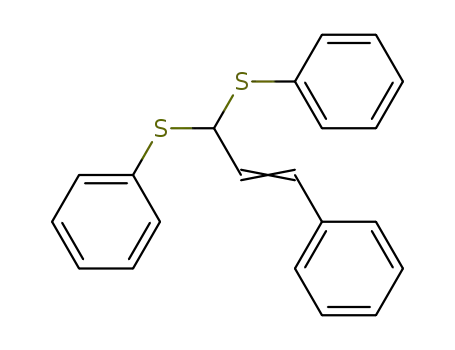 Molecular Structure of 139224-79-6 (Benzene, 1,1'-[(3-phenyl-2-propenylidene)bis(thio)]bis-)