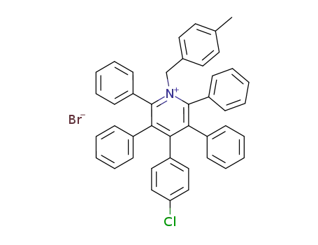 Molecular Structure of 76192-16-0 (4-(4-Chloro-phenyl)-1-(4-methyl-benzyl)-2,3,5,6-tetraphenyl-pyridinium; bromide)