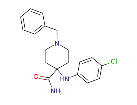 Molecular Structure of 1045-51-8 (1-benzyl-4-[(4-chlorophenyl)amino]piperidine-4-carboxamide)