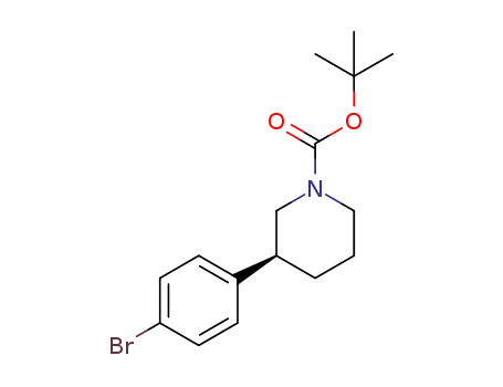 Molecular Structure of 1476776-55-2 (tert-butyl (S)-3-(4-bromophenyl)piperidine-1-carboxylate)