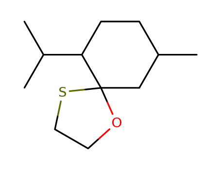 Molecular Structure of 102363-64-4 (1-Oxa-4-thiaspiro[4.5]decane, 9-methyl-6-(1-methylethyl)-)