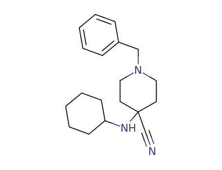 Molecular Structure of 968-85-4 (1-benzyl-4-(cyclohexylamino)piperidine-4-carbonitrile)
