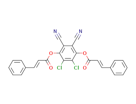Molecular Structure of 142834-88-6 ((E)-3-Phenyl-acrylic acid 2,3-dichloro-5,6-dicyano-4-[(E)-(3-phenyl-acryloyl)oxy]-phenyl ester)