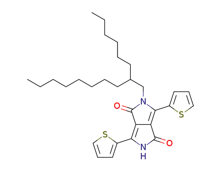 Molecular Structure of 1378896-41-3 (2-(2-hexyldecyl)-3,6-di(thiophen-2-yl)pyrrolo[3,4-c]pyrrole-1,4(2H,5H)-dione)