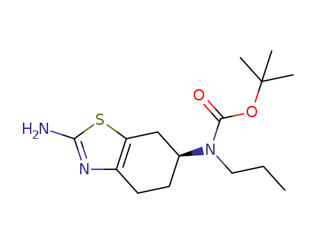 Molecular Structure of 1265141-51-2 ((S)-t-butyl-2-amino-4,5,6,7-tetrahydrobenzo[d]thiazol-6-yl(propyl)carbamate)