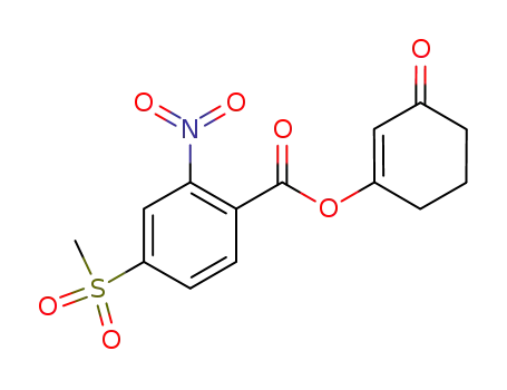 Molecular Structure of 226944-49-6 (3-(4'-methylsulfonyl-2'-nitro-benzoyloxy)-2-cyclohexene-1-one)