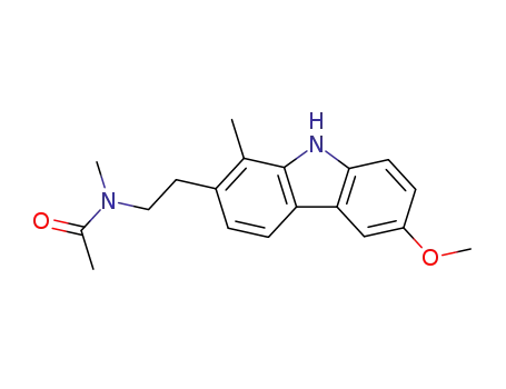 Molecular Structure of 93841-60-2 (N-[2-(6-methoxy-1-methyl-9H-carbazol-2-yl)ethyl]-N-methylacetamide)