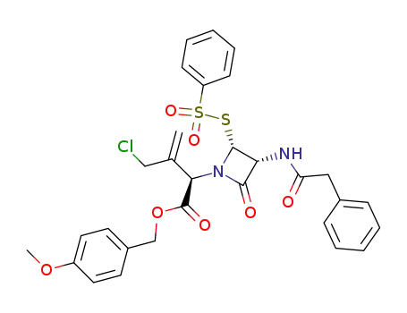 1-<2-chloromethyl-1-(p-methoxybenzyloxycarbonyl)-2-propen-1-yl>-3-(phenylacetamido)-4-(phenylsulfonylthio)-2-azetidinone