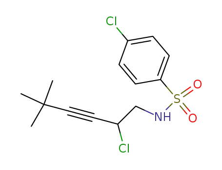 Molecular Structure of 89660-48-0 (Benzenesulfonamide, 4-chloro-N-(2-chloro-5,5-dimethyl-3-hexynyl)-)