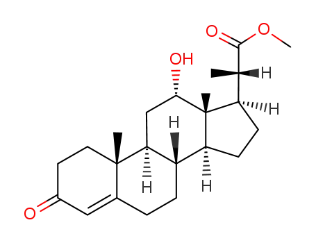 Molecular Structure of 80374-03-4 (12α-hydroxypregn-4-en-3-one-20-carboxylic acid methyl ester)