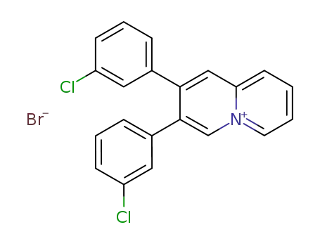 Molecular Structure of 101685-42-1 (Quinolizinium, 2,3-bis(3-chlorophenyl)-, bromide)