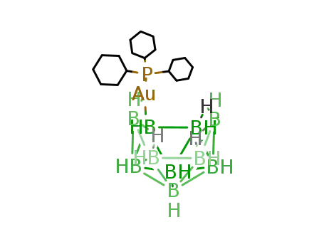 Molecular Structure of 98938-44-4 (5.6-μ-(AuPCy3)-nido-B10H13)