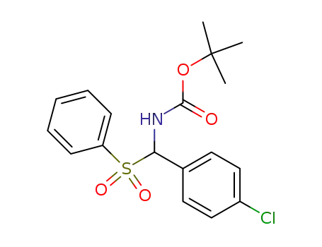 Molecular Structure of 774225-25-1 (N-(tert-butoxycarbonyl)-α-(phenylsulfonyl)-4-chlorobenzylamine)