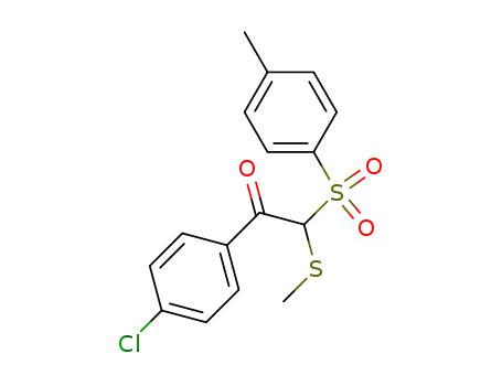 Molecular Structure of 87228-55-5 (Ethanone, 1-(4-chlorophenyl)-2-[(4-methylphenyl)sulfonyl]-2-(methylthio)-)