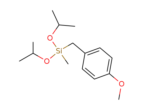 Molecular Structure of 85719-66-0 (Silane, [(4-methoxyphenyl)methyl]methylbis(1-methylethoxy)-)