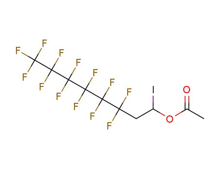 Molecular Structure of 142502-58-7 (Acetic acid 3,3,4,4,5,5,6,6,7,7,8,8,8-tridecafluoro-1-iodo-octyl ester)