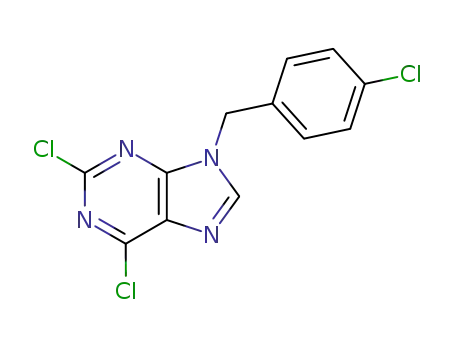 Molecular Structure of 115204-72-3 (9H-Purine, 2,6-dichloro-9-[(4-chlorophenyl)methyl]-)