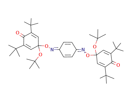 Molecular Structure of 57435-52-6 ([1,4]Benzoquinone bis-[O-(1-tert-butoxy-3,5-di-tert-butyl-4-oxo-cyclohexa-2,5-dienyl)-oxime])