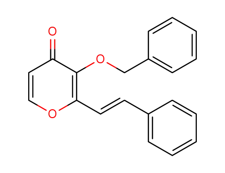 Molecular Structure of 1206102-05-7 (2-[(E)-2-phenylethenyl]-3-[(phenylmethyl)oxy]-4H-pyran-4-one)
