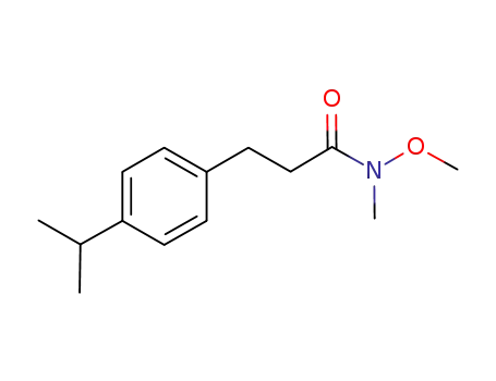 Molecular Structure of 918519-17-2 (Benzenepropanamide, N-methoxy-N-methyl-4-(1-methylethyl)-)