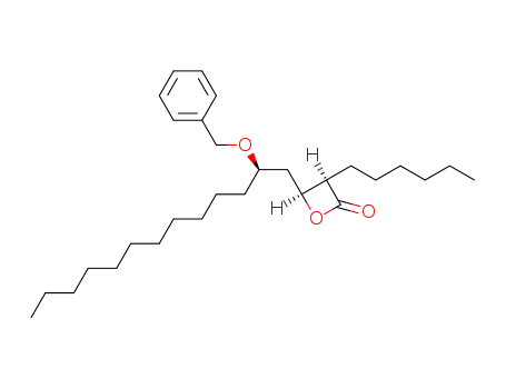 (3R,4S)-3-hexyl-4-<(R)-2'-(benzyloxy)tridecyl>-2-oxetanone