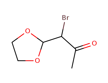 Molecular Structure of 119015-68-8 (2-Propanone, 1-bromo-1-(1,3-dioxolan-2-yl)-)