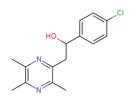 Molecular Structure of 72725-77-0 (2-<2-Hydroxy-2-(p-chlorophenyl)ethyl>-3,5,6-trimethylpyrazine)