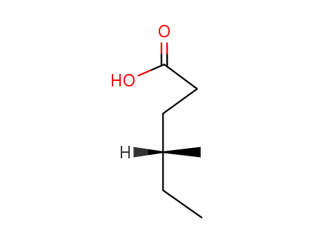 Molecular Structure of 52745-93-4 ((R)-(-)-4-Methylhexanoic acid)