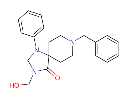 Molecular Structure of 1050-51-7 (8-benzyl-3-(hydroxymethyl)-1-phenyl-1,3,8-triazaspiro[4,5]decan-4-one)