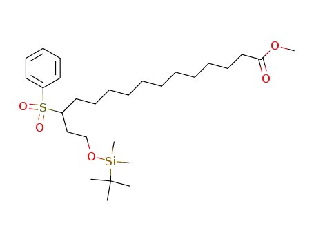 13-Benzenesulfonyl-15-(tert-butyl-dimethyl-silanyloxy)-pentadecanoic acid methyl ester