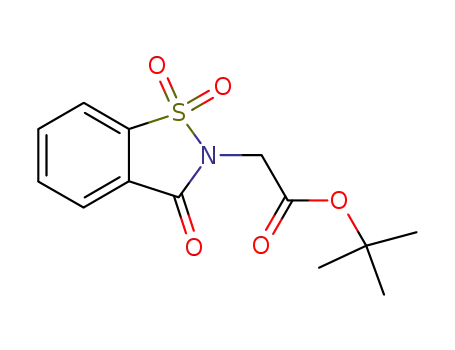 Molecular Structure of 66366-27-6 ((1,1,3-trioxo-1,3-dihydro-1λ<sup>6</sup>-benzo[<i>d</i>]isothiazol-2-yl)-acetic acid <i>tert</i>-butyl ester)