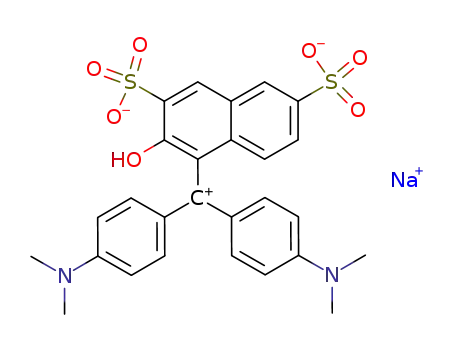 Molecular Structure of 93805-02-8 (disodium 4-[bis[4-(dimethylamino)phenyl]methyl]-3-hydroxynaphthalene-2,7-disulphonate)