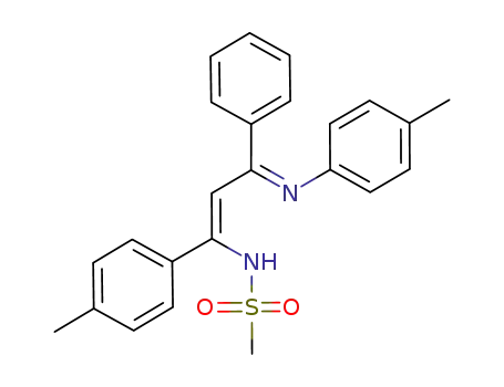 Molecular Structure of 126629-93-4 (N-{(Z)-3-Phenyl-1-p-tolyl-3-[(Z)-p-tolylimino]-propenyl}-methanesulfonamide)