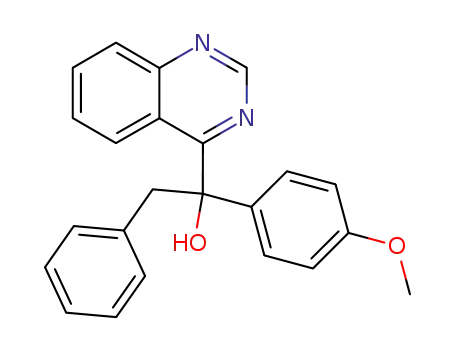 Molecular Structure of 187336-14-7 (1-(4-methoxyphenyl)-2-phenyl-1-(quinazoline-4-yl)ethanol)